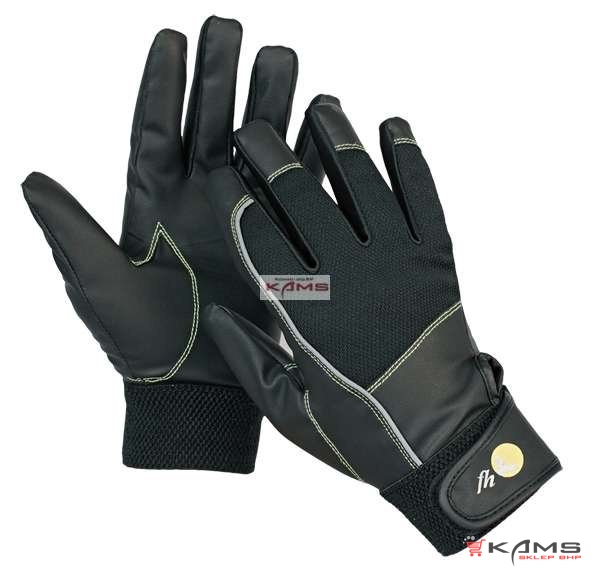 AALGE - rękawice syntetyczna skóra (PU), wierzch czarny nylon, elastyczny mankiet zapinany rzep Velcro - 8,10.
