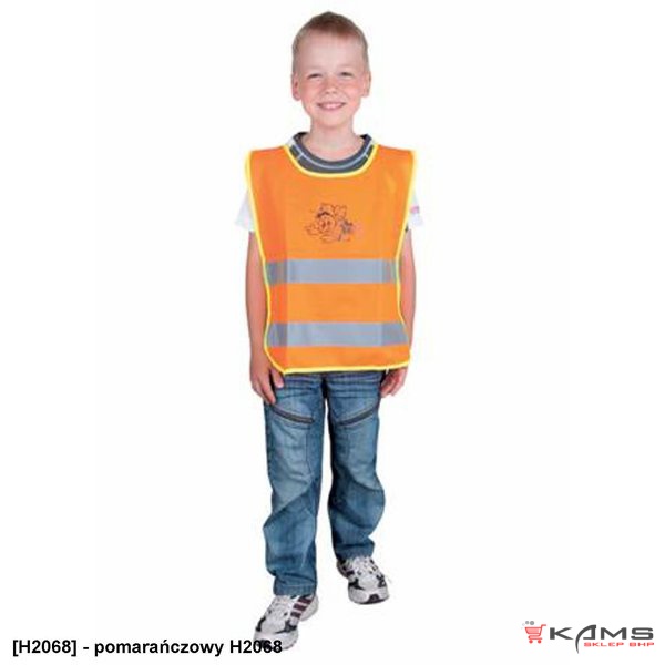 ALEX (H2068/H2069) - dziecięca kamizelka odblaskowa dwa pasy odblaskowe - 2 kolory - S-M