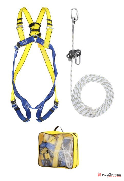 BASIC AC 6 - ZESTAW BASIC - szelki bezpieczeństwa P 36mX, samozaciskowe przesuwne AC 080 + lina 10m + AZ 011, torba - M-XL, 2XL.