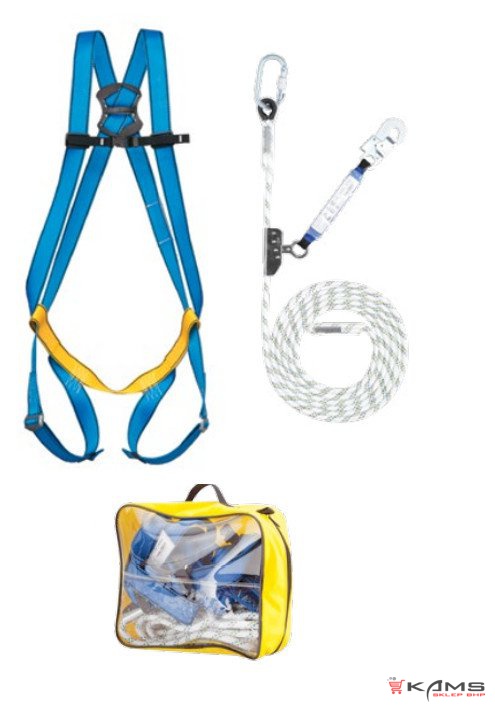 BASIC PRO1S 5M - ZESTAW BASIC - szelki bezpieczeństwa P 01S, mikroamortyzatorem LINOSTOP II 5m+AZ 011+AZ 002, torba - M-XL, 2XL.