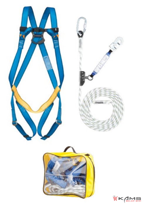 BASIC PRO3S 5M - ZESTAW BASIC - szelki bezpieczeństwa P 03S, mikroamortyzatorem LINOSTOP II 5m+AZ 011+AZ 002, torba - M-XL, 2XL.