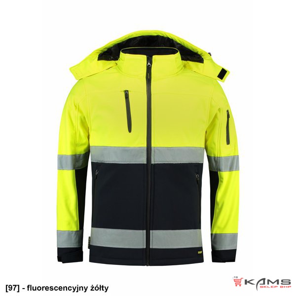Bi-color EN ISO 20471 Softshell T52 - ADLER - Softshell kurtka unisex, 300 g/m², 100% poliester - M-4XL