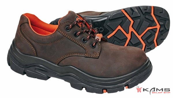 BLACK KNIGHT RUBBER low S3 - Półbuty skórzane ochronne, wodoodporna cholewka, METAL FREE, podnosek, podeszwa antypoślizgowa, odporna na substancje ropopochodne z PU/gumy - 46.