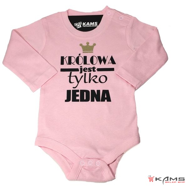 Body niemowlęce, nadruk FLEX, Królowa jest tylko Jedna, 100% bawełna, 170g, długi rękaw
