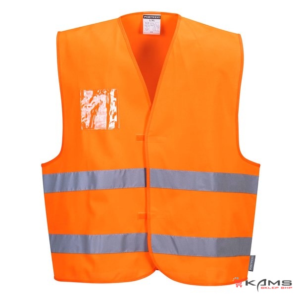 C475 - Kamizelka ostrzegawcza z podwójnym uchwytem na identyfikator - 2 kolory - S/M, L/XL, 2XL/3XL
