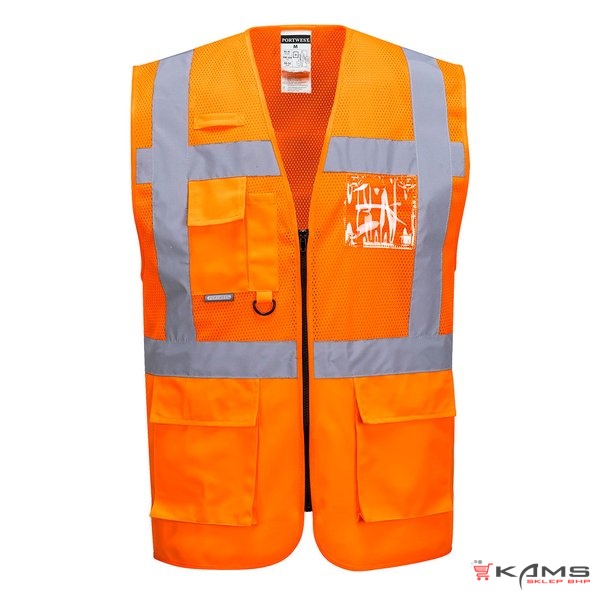 C496 - Kamizelka siatkowa ostrzegawcza Executive Madrid - 2 kolory - XS-4XL