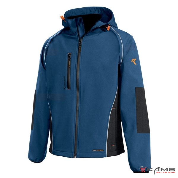 CLEVER EXTREME 8884B - kurtka softshellowa z kapturem i z odpinanymi rękawami, wstawki HV, membranu TPU - S-3XL