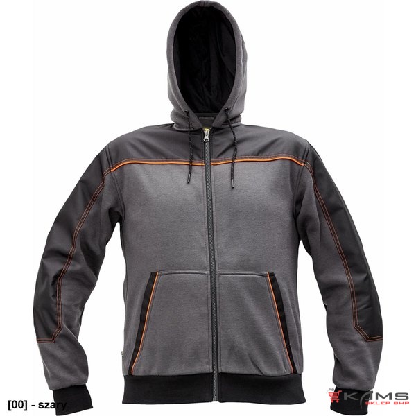 CREMORNE bluza - męska bluza z suwakiem, kaptur, 55% bawełna, 45% poliester - 4 kolory - S-4XL.