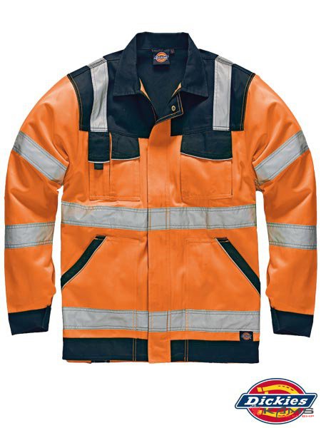 DK-INDUST-J - Kurtka ostrzegawcza Dickies Hi-Vis, 65% poliester, 35% bawełna 245 g/m² - 2 kolory - S-4XL.