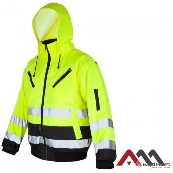 FLASH-BI SHORT - Ocieplana kurtka odblaskowa pilotka- M-3XL
