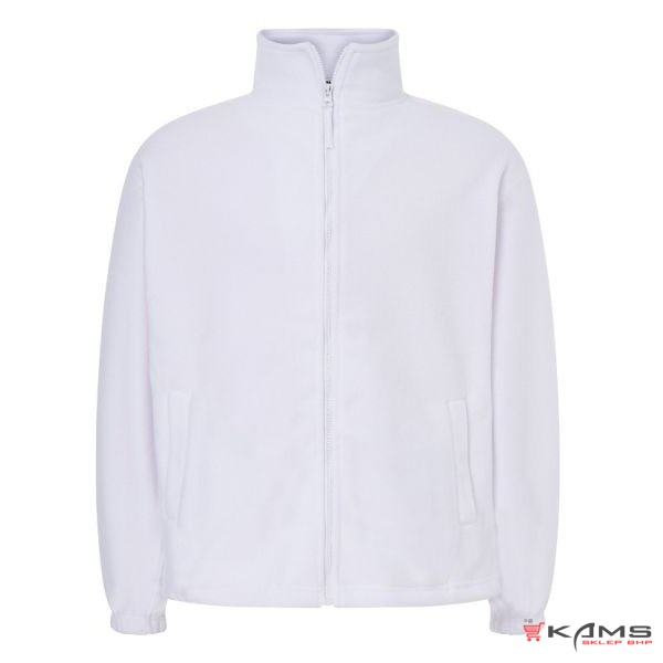FLRA 300 WHITE - biała bluza z mikropolaru, wykończenie antypilingowe, suwak w kolorze polaru - XS-3XL