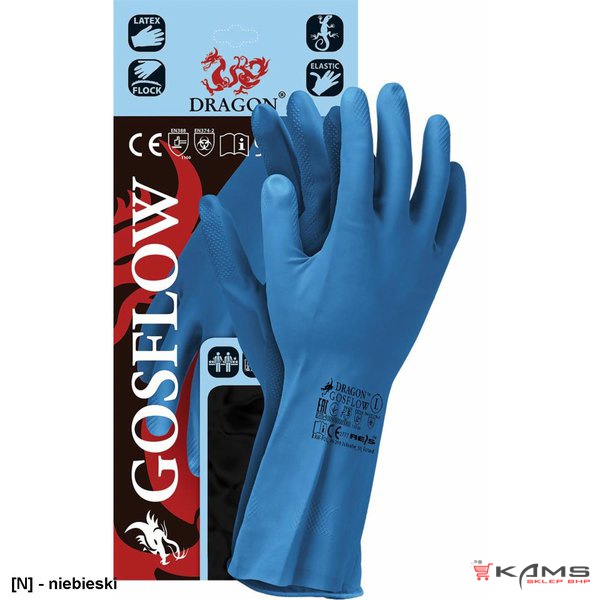 GOSFLOW - Rękawice ochronne gumowe flokowane - S-XL
