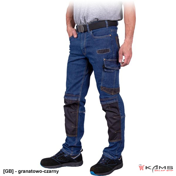 JEANS303-T - Elastyczne spodnie ochronne do pasa wykonane z jeansu - 2 kolory - 46-60