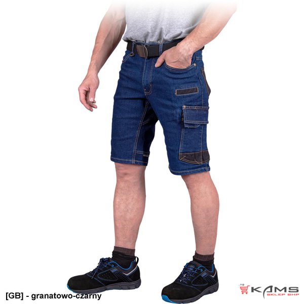 JEANS303-TS - Elastyczne spodnie ochronne do pasa z krótkimi nogawkami wykonane z jeansu - 2 kolory - S-3XL
