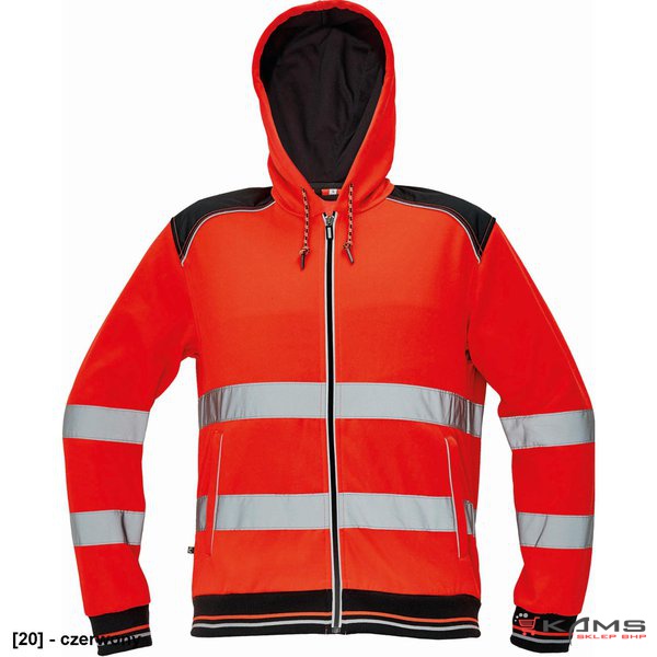 KNOXFIELD HI-VIS HOODIE - męska, zapinana na zamek bluza z kapturem w wersji hi-vis, mieszanka poliester i bawełna - 3 kolory - XS-3XL.