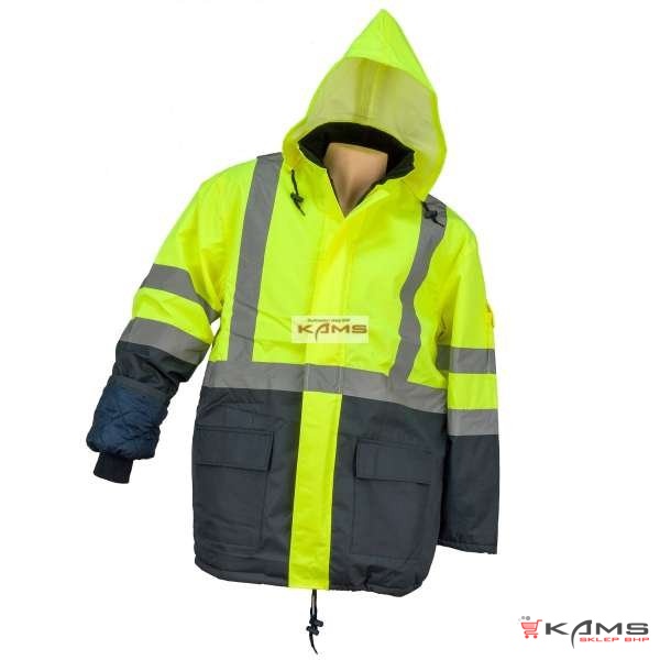 KURTKA MĘSKA HSV DŁUGA OSTRZEGAWCZA - OCIEPLINA 100%, OXFORD POWLECZONY PU, WODOODPORNOŚĆ 2000MM - 2 kolory - L-3XL.