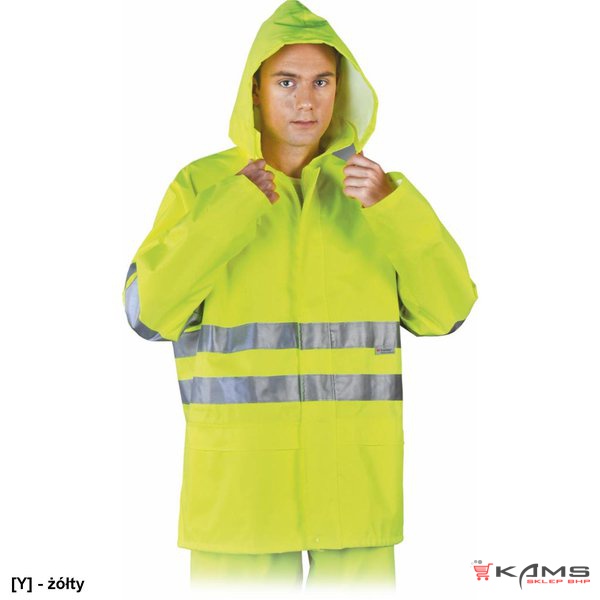 LH-FLUER-J - Kurtka przeciwdeszczowa z pasami odblaskowymi - 2 kolory - M-3XL