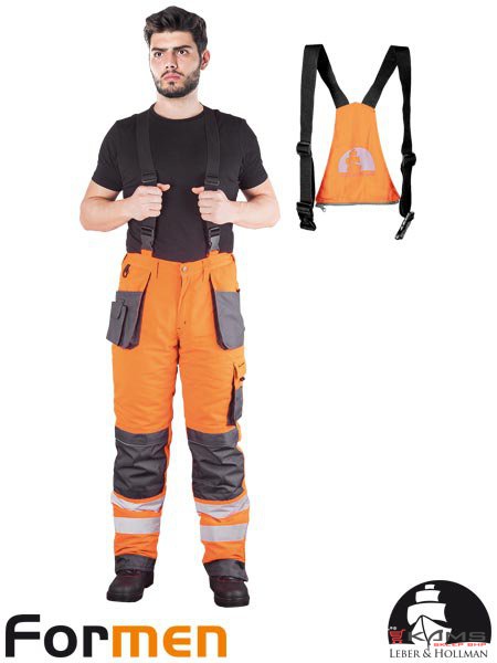 LH-FMNWX-B - Spodnie ochronne ocieplane ogrodniczki FORMEN z odpinanymi szelkami - 3 kolory - M-3XL