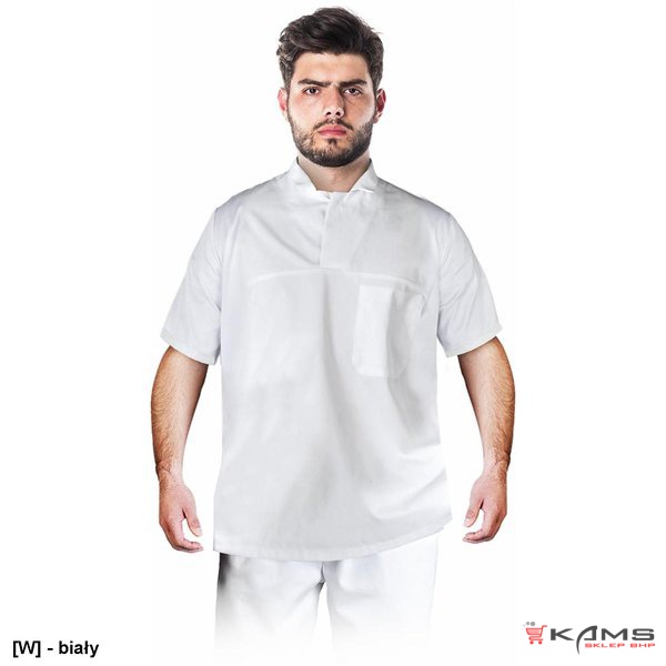 LH-FOOD_JSSWB - Bluza piekarska ochronna z krótkim rękawem HACCP, 65% poliester, 35% bawełna gramatura 210 g/m² - S-3XL