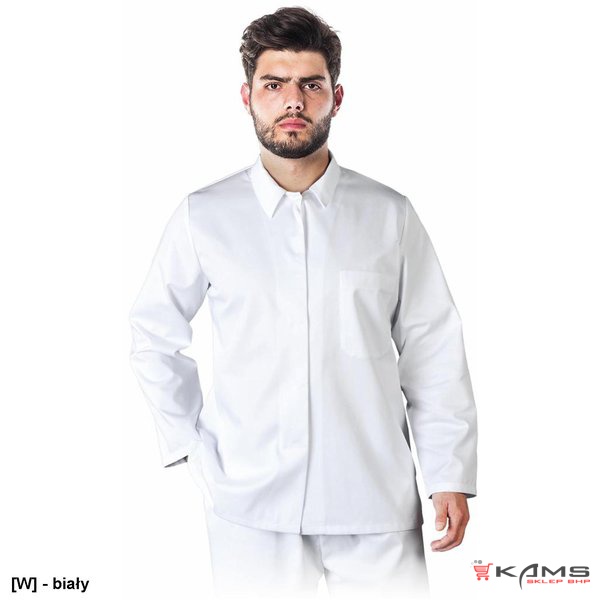LH-FOOD JBU - Bluza ochronna z długim rękawem, zapinana, 65% poliester, 35% bawełna gramatura 210 g/m² - S-3XL