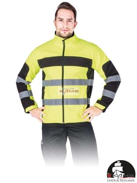 LH-ORIOLE - Kurtka ochronna z SOFTSHELu, pasy odblaskowe, powłoka 94% poliester, wewnętrz membrana TPU - M-3XL.