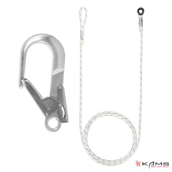LP 100 LT/AZ 023 - pozioma lina kotwicząca zakończona pętlą i kauszą ø10,5 mm - 2,5 m, 5 m, 8 m,10 m, 15 m, 20 m