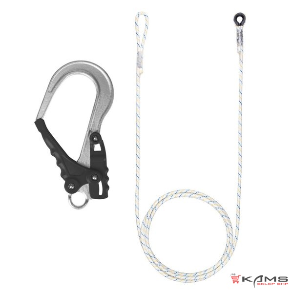 LP 100 LT/AZ 029 - pozioma lina kotwicząca zakończona pętlą i kauszą ø10,5 mm - 2,5 m, 5 m, 8 m,10 m, 15 m, 20 m