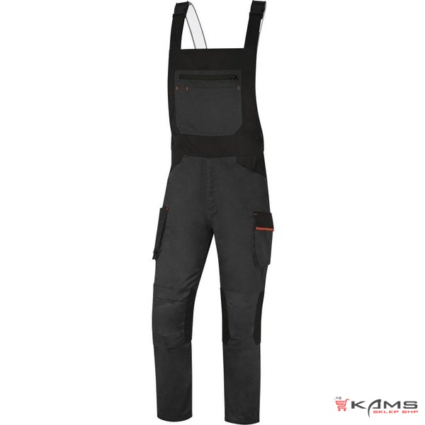 M2SA3STR - ogrodniczki robocze, krój Adjusted, 10 kieszeni - 1 na miarkę, 63% poliester, 34% bawełna, 3% elastan, 260 g/m² - S-5XL.
