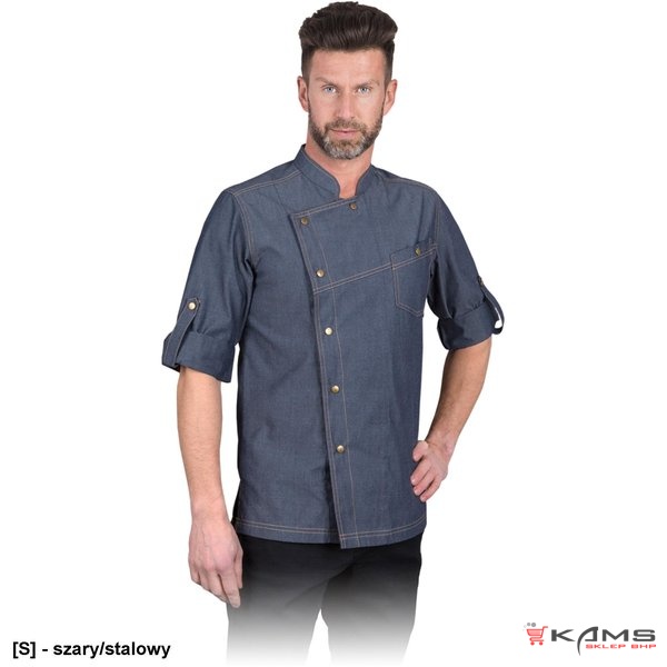 MAESTO - męska bluza z długim rękawem, 6 zatrzasków, 70% poliester, 30% bawełna, 180 g/m² - S-3XL.