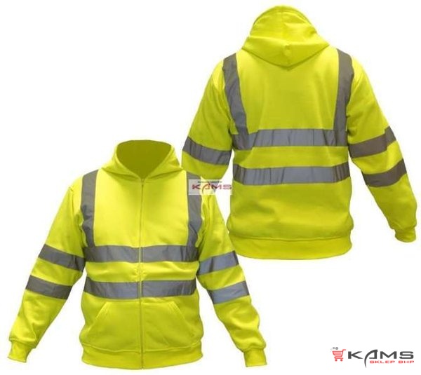 MERKURY - bluza dresowa z kapturem i pasami odblaskowymi - 2 kolory - S, M, L, XL, 3XL