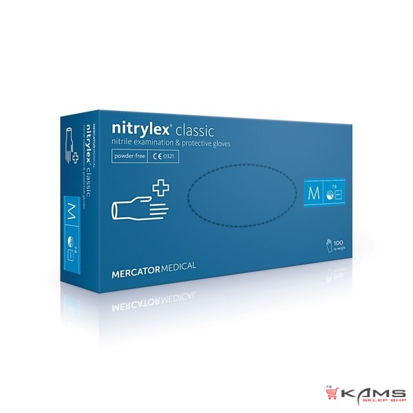 NITRYLEX - rękawiczki ochronne i diagnostyczne, nitrylowe, bezpudrowe, jendnorazowe, 100szt. opakowanie