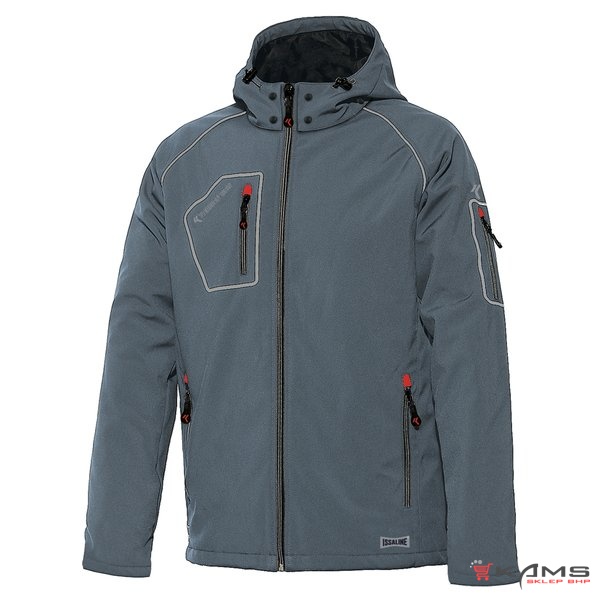 PERFECT 04520 - Praktyczna ciepła kurtka softshellowa ISSA LINE, kaptur, odblaskowe wstawki, 2 kolory - S-3XL.