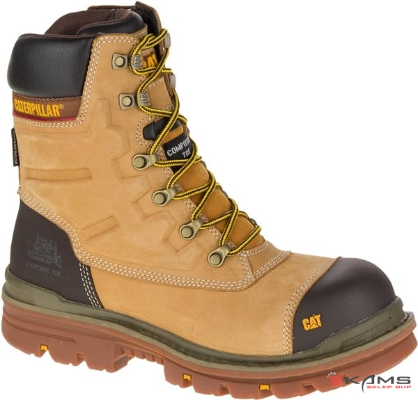 CAT PREMIER 8" WP CT S3 HRO SRC - Męskie buty robocze skóra licowa/nubuk typu trzewik z kompozytowym podnoskiem - 40-48