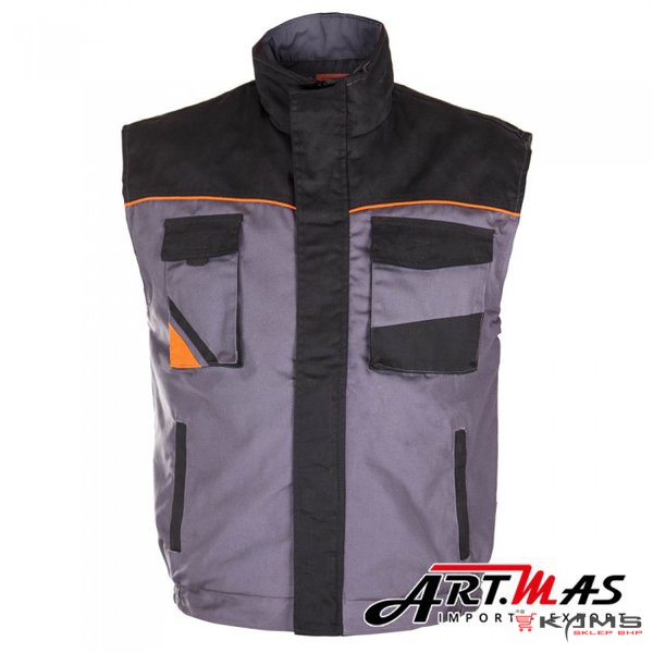 PROFESSIONAL Grey - Bezrękawnik ocieplany z bardzo wytrzymałej specjalistycznej tkaniny CANVAS - M-3XL