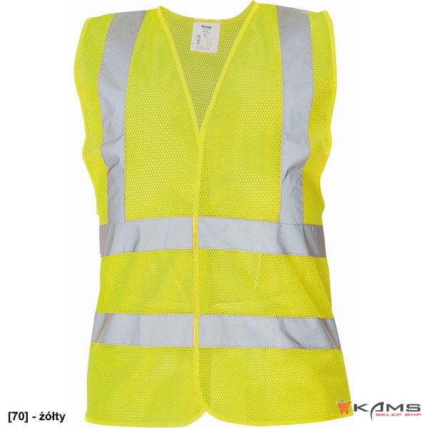 QUOLL - Kamizelka Hi-Vis z taśmami odblaskowymi z oddychającej poliestrowej siateczki 2 kolory - M, L, 2XL.