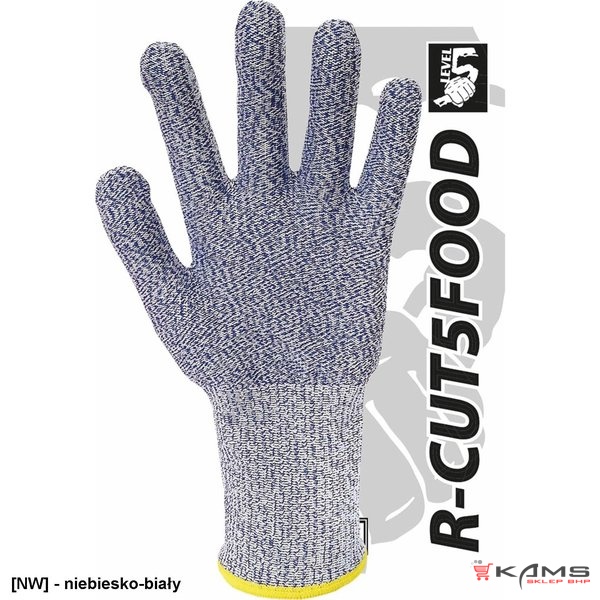 R-CUT5FOOD - Rękawice ochronne wykonane z mieszanki przędzy HDPE i włókna szklanego - 8-10