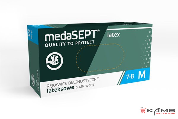 Rękawice lateksowe - ochronne, diagnostyczne, pudrowane, jednorazowe, opakowanie 100szt., rozmiar S