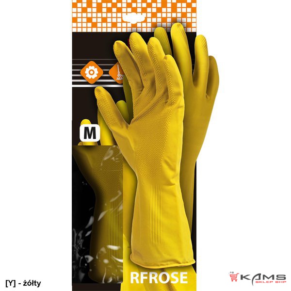 RFROSE - Rękawice ochronne gumowe flokowane - S-XL