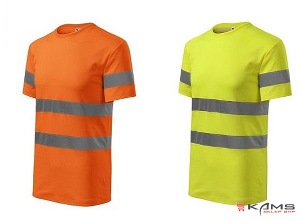 RIMECK HV Protect (1V9) - koszulka fluorescencyjna, pasy 3M, 55 % bawełna, 45 % poliester - 2 kolory - S-3XL.