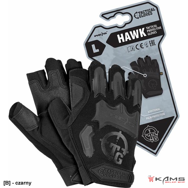 RTC-HAWK - Rękawice ochronne taktyczne, bez końcówek na palcach - 2 kolory - M-XL