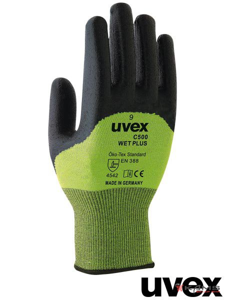 RUVEX-C500WET - Rękawice ochronne, ochrona przecięcia (klasa 5), odporność na ścieranie, kontakt do +100 °C - 7,8,9,10.