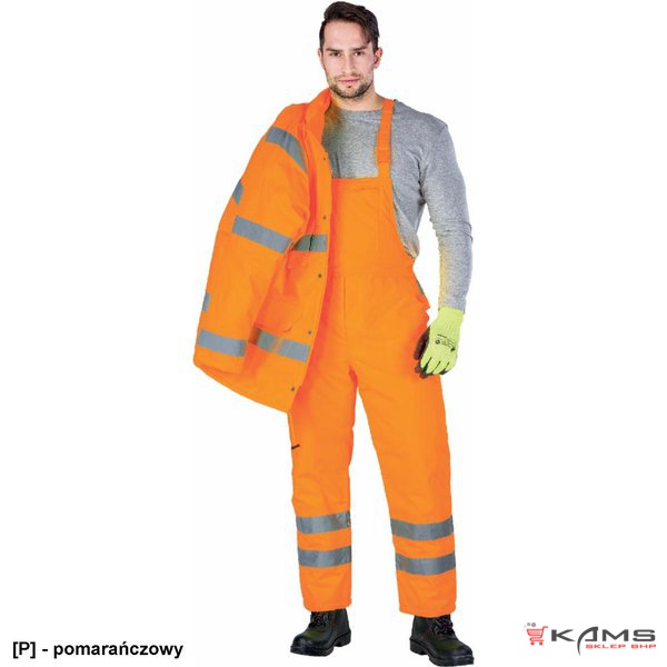 S-VIS - spodnie ochronne ogrodniczki ostrzegawcze 2 kolory - M-3XL.