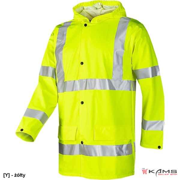 SI-COCH - Trudnopalna, antystatyczna, kurtka przeciwdeszczowa, 100% poliester FR z powłoką FR PU+AST - 2 kolory - L-2XL.
