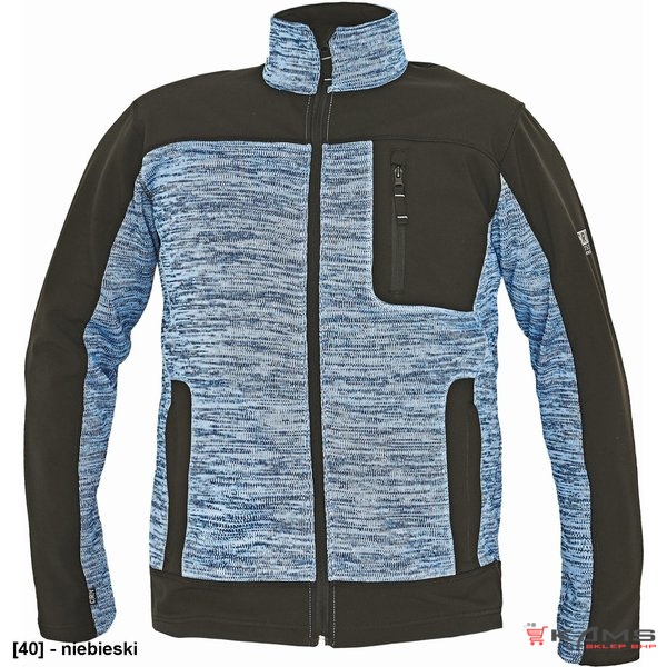 TAMBO MAN - męska kurtka poliestrowa, dzianina melanżowa z softshell'em - XS-3XL