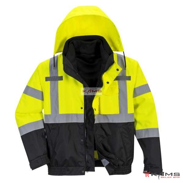 S364 - Kurtka ostrzegawcza ocieplana Bomber 300D Splot Oxford - 3 w 1 Premium - S-5XL.
