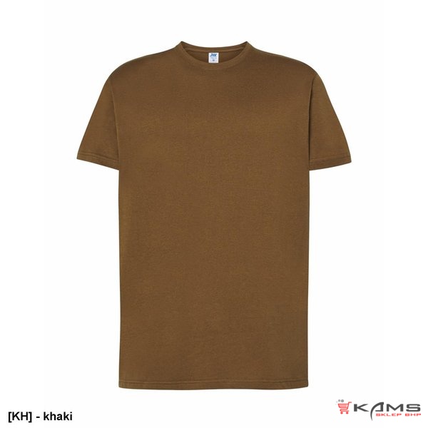 T-shirt JHK TSRA 150 - męski z krótkim rękawem wzmocniony lycrą ściągacz, 100% bawełna, 155-160g - 45 kolory - XS-5XL