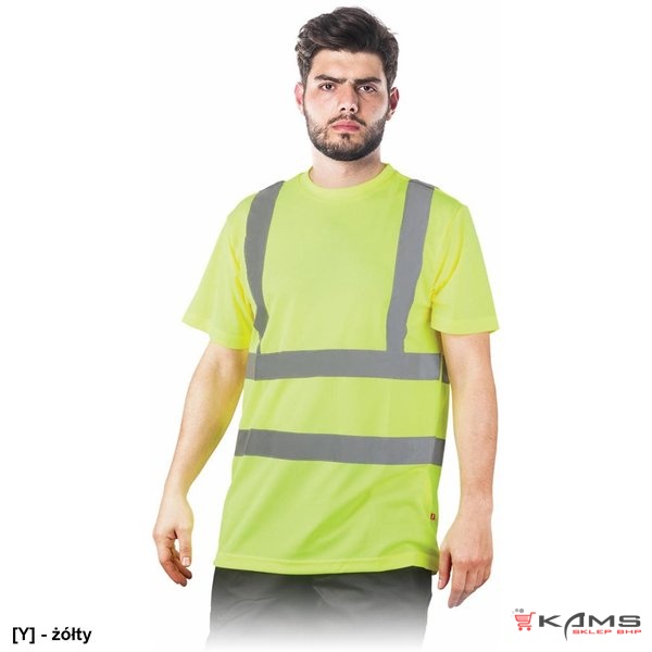 TSROUTE - T-shirt męski Bird-Eye z pasami odblaskowymi 3 kolory - S-3XL.