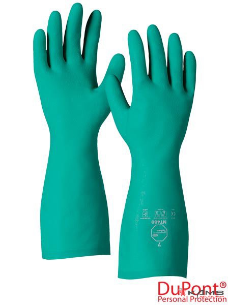 TYCH-GLO-NT480 Z - rękawice nitrylowe Tychem ® NT480, flokowane o wysokiej odporności chemicznej - 7,8,9,10.