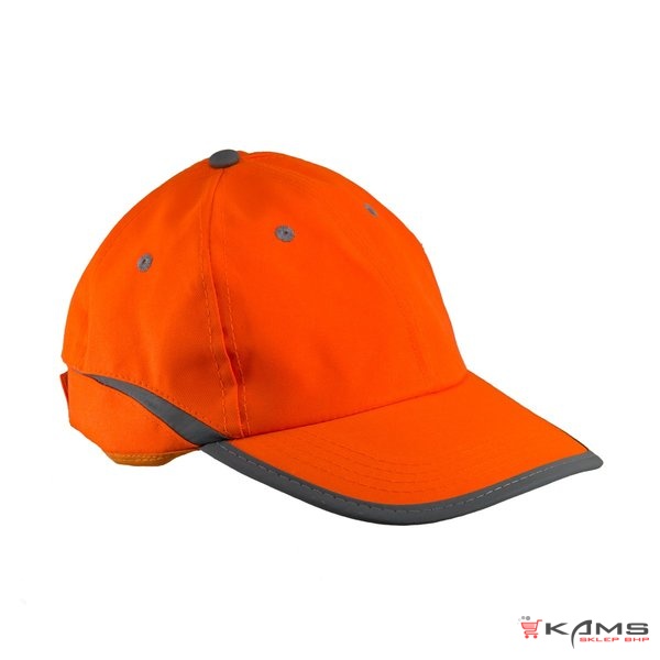 URG-HV - CZAPKA FLUORESCENCYJNA Z DASZKIEM, ODBLASKOWY PASEK - 2 kolory.