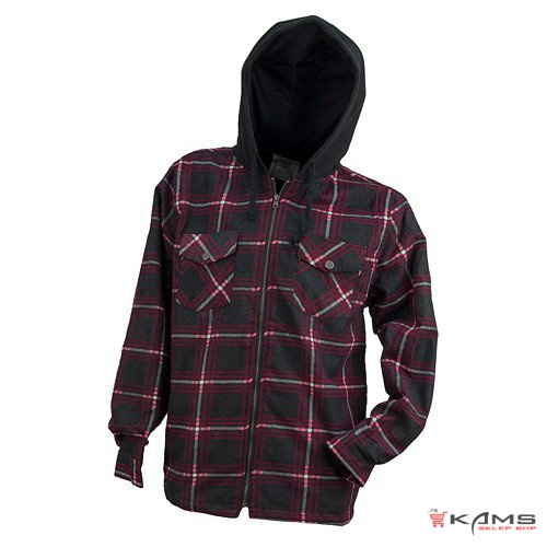 URG130273 - koszula flanelowa zimowa z kapturem - 3 kolory - M-3XL.